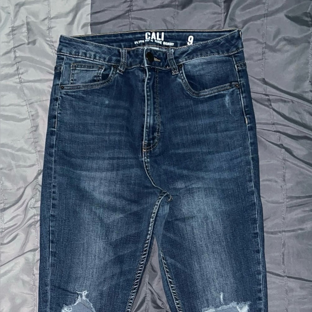 Cali Dark Blue Ultra High Rise Skinny Jeans